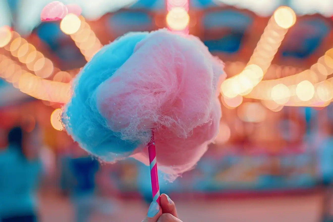 Homemade cotton candy recipe with colorful swirl