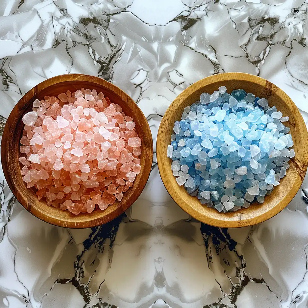Blue salt vs pink salt comparison