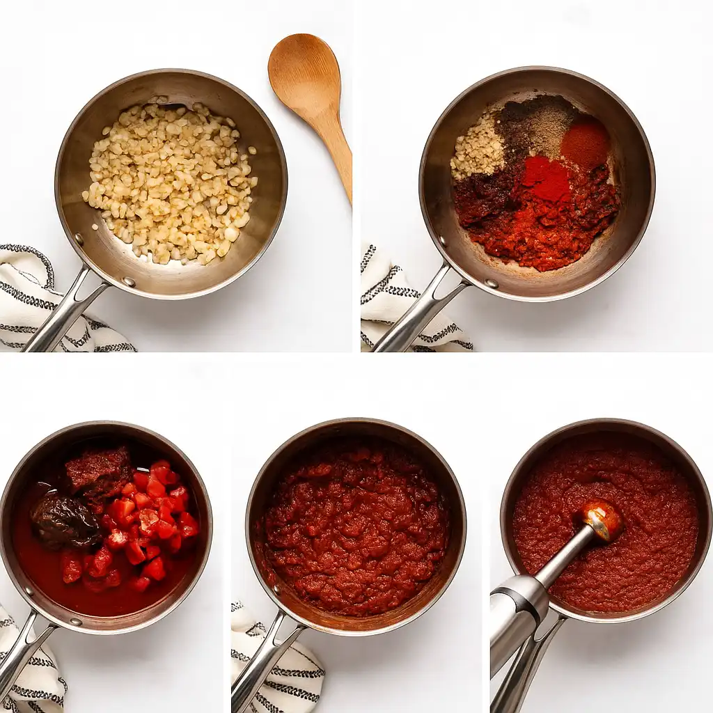 Step-by-step cooking process for Hello Fresh Tex Mex paste in saucepan